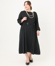 OLEDA06179 eur3(エウルキューブ) 【大きいサイズ/11号サイズあり】プリーツタックワンピース ブラック(94)