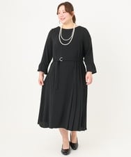OLEDA06179 eur3(エウルキューブ) 【大きいサイズ/11号サイズあり】プリーツタックワンピース ブラック(94)