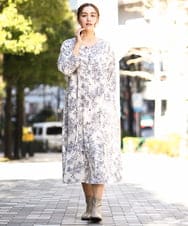 OLEDA10149 eur3(エウルキューブ) 【大きいサイズ】パイピングワンピース ベージュ(82)