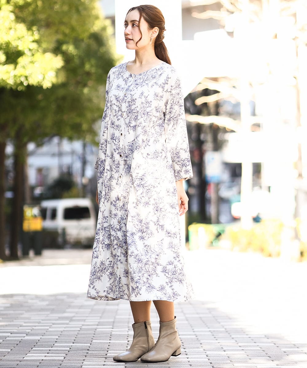 OLEDA10149 eur3(エウルキューブ) 【大きいサイズ】パイピングワンピース ベージュ(82)