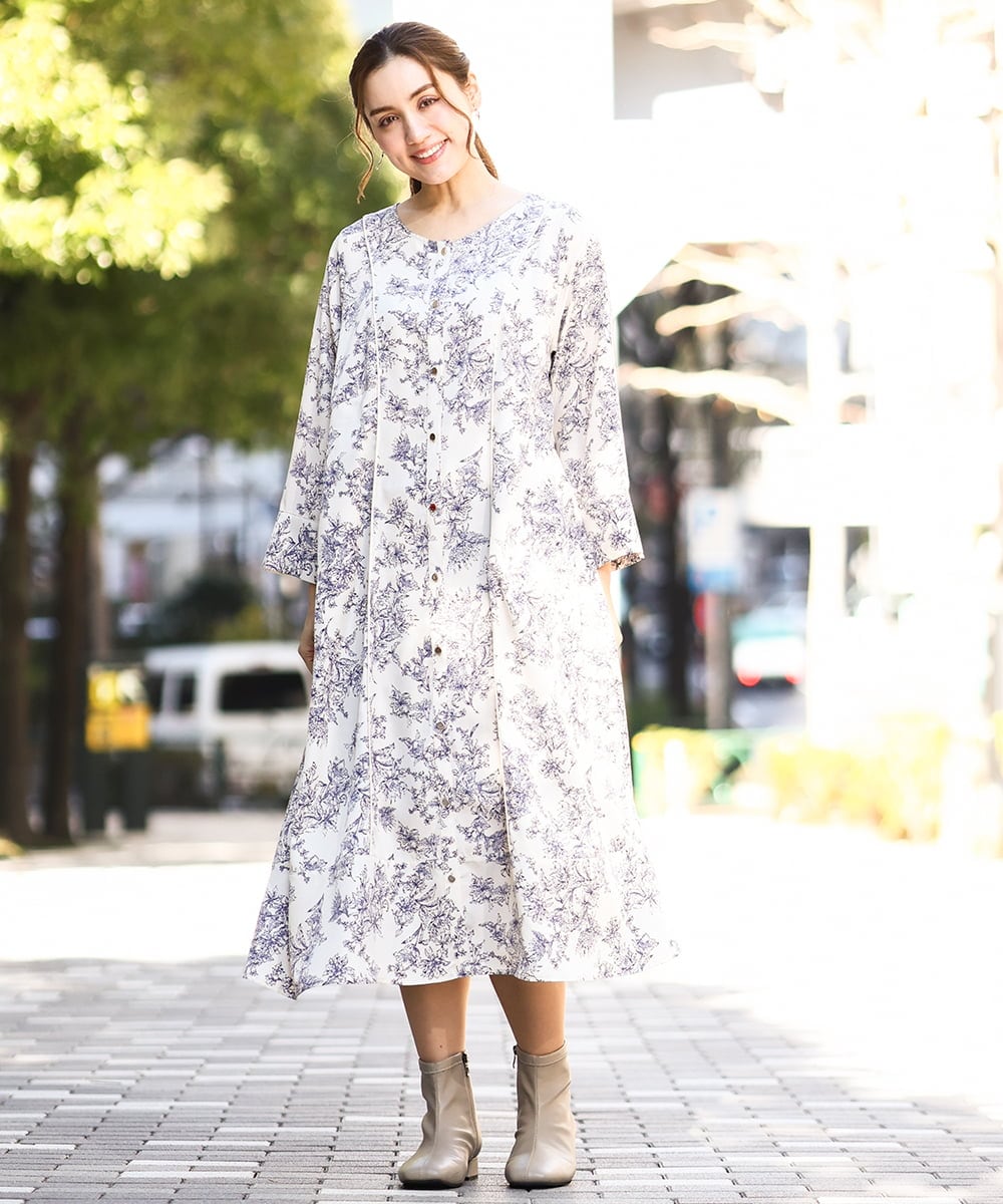 OLEDA10149 eur3(エウルキューブ) 【大きいサイズ】パイピングワンピース ベージュ(82)