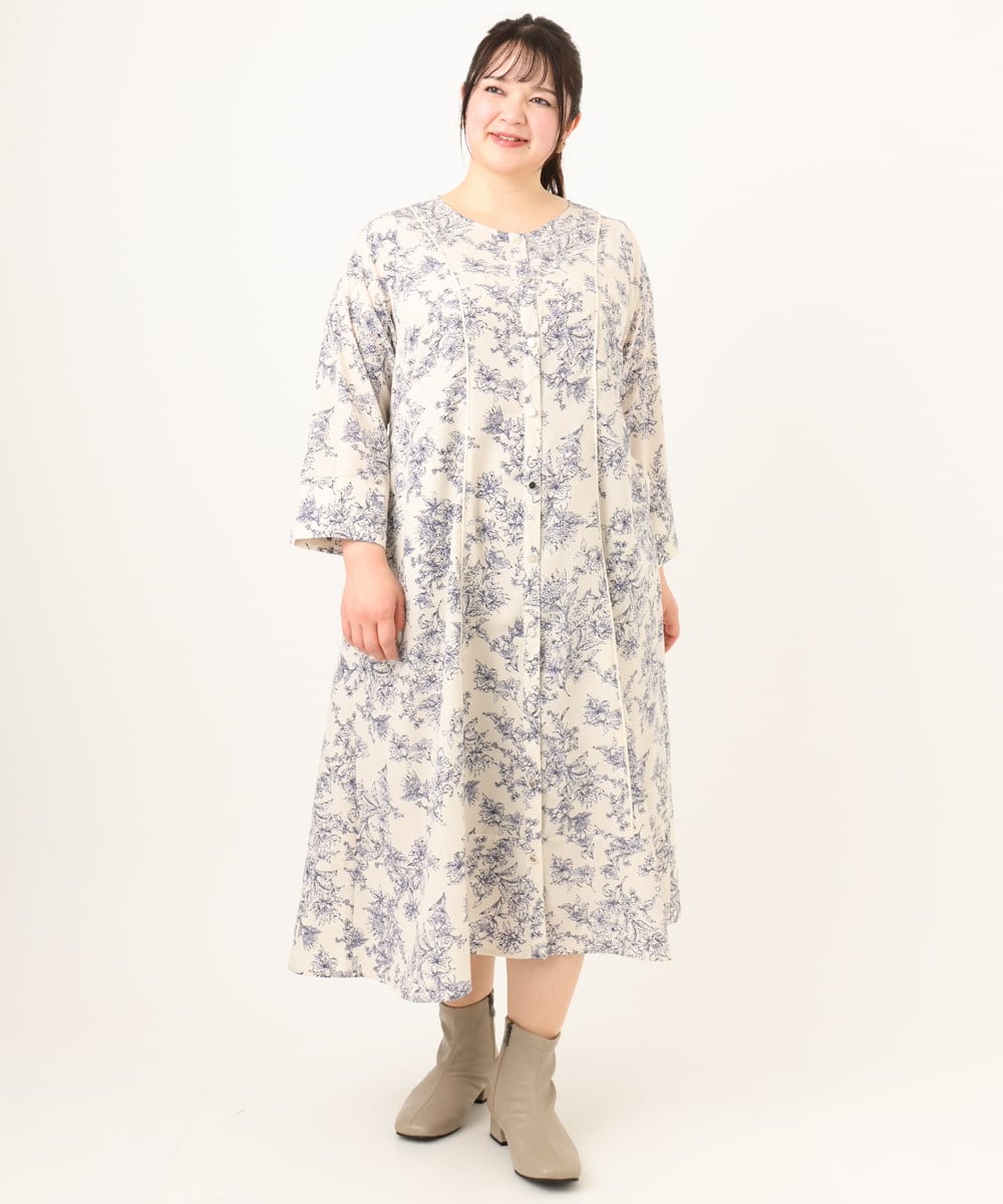 OLEDA10149 eur3(エウルキューブ) 【大きいサイズ】パイピングワンピース ベージュ(82)