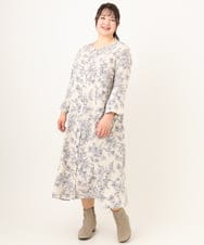 OLEDA10149 eur3(エウルキューブ) 【大きいサイズ】パイピングワンピース ベージュ(82)