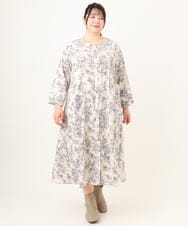 OLEDA10149 eur3(エウルキューブ) 【大きいサイズ】パイピングワンピース ベージュ(82)