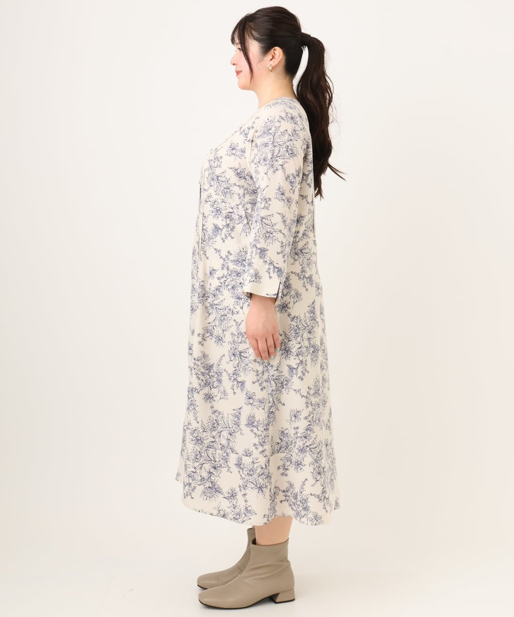 OLEDA10149 eur3(エウルキューブ) 【大きいサイズ】パイピングワンピース ベージュ(82)