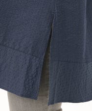 OLEDA11109 eur3(エウルキューブ) 【大きいサイズ】ストライプシャツチュニック　 ネイビー(57)