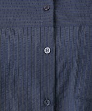 OLEDA11109 eur3(エウルキューブ) 【大きいサイズ】ストライプシャツチュニック　 ネイビー(57)
