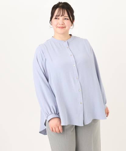 OLEDA17089 eur3 【大きいサイズ】ポーラバンドカラーチュニック