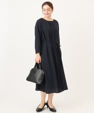 OLEDD05189 eur3(エウルキューブ) 【大きいサイズ】フロントプリーツワンピース ネイビー(57)
