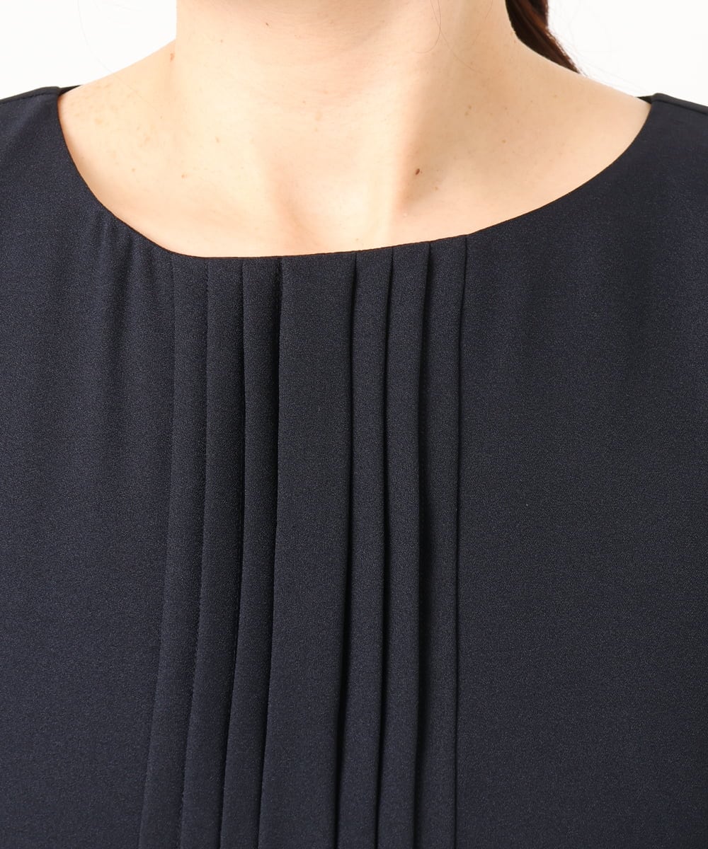 OLEDD05189 eur3(エウルキューブ) 【大きいサイズ】フロントプリーツワンピース ネイビー(57)