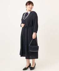 OLEDD05189 eur3(エウルキューブ) 【大きいサイズ】フロントプリーツワンピース ネイビー(57)