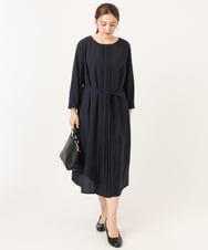 OLEDD05189 eur3(エウルキューブ) 【大きいサイズ】フロントプリーツワンピース ネイビー(57)