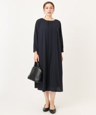 OLEDD05189 eur3(エウルキューブ) 【大きいサイズ】フロントプリーツワンピース ネイビー(57)