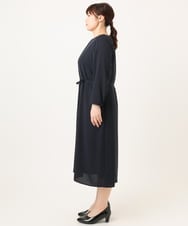 OLEDD05189 eur3(エウルキューブ) 【大きいサイズ】フロントプリーツワンピース ネイビー(57)