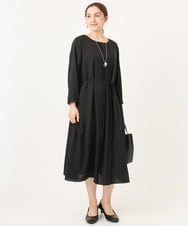 OLEDD05189 eur3(エウルキューブ) 【大きいサイズ】フロントプリーツワンピース ブラック(94)