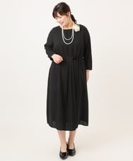 OLEDD05189 eur3(エウルキューブ) 【大きいサイズ】フロントプリーツワンピース ブラック(94)