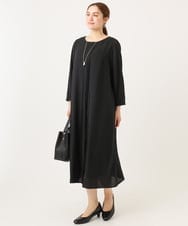 OLEDD05189 eur3(エウルキューブ) 【大きいサイズ】フロントプリーツワンピース ブラック(94)