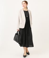 OLEDD05189 eur3(エウルキューブ) 【大きいサイズ】フロントプリーツワンピース ブラック(94)