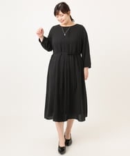 OLEDD05189 eur3(エウルキューブ) 【大きいサイズ】フロントプリーツワンピース ブラック(94)