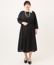 OLEDD05189 eur3(エウルキューブ) 【大きいサイズ】フロントプリーツワンピース ブラック(94)