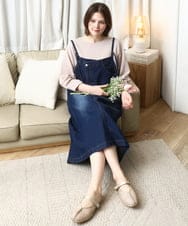 OLEDD08129 eur3(エウルキューブ) 【大きいサイズ】デニムジャンパースカート ネイビー(57)