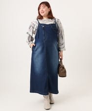 OLEDD08129 eur3(エウルキューブ) 【大きいサイズ】デニムジャンパースカート ネイビー(57)