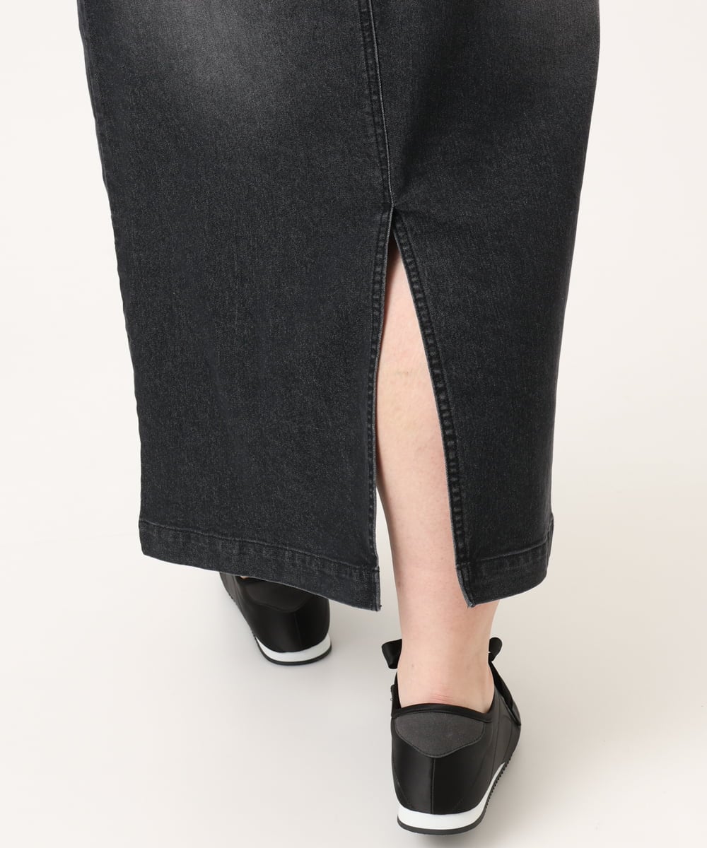 OLEDD08129 eur3(エウルキューブ) 【大きいサイズ】デニムジャンパースカート ブラック(94)