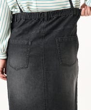 OLEDD08129 eur3(エウルキューブ) 【大きいサイズ】デニムジャンパースカート ブラック(94)