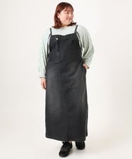OLEDD08129 eur3(エウルキューブ) 【大きいサイズ】デニムジャンパースカート ブラック(94)