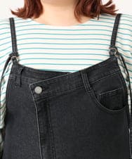 OLEDD08129 eur3(エウルキューブ) 【大きいサイズ】デニムジャンパースカート ブラック(94)