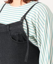 OLEDD08129 eur3(エウルキューブ) 【大きいサイズ】デニムジャンパースカート ブラック(94)