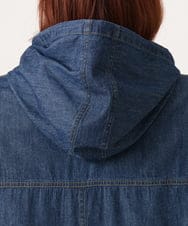 OLEDD10129 eur3(エウルキューブ) 【WEB先行販売】【大きいサイズ】デニムフーディ―シャツチュニック ネイビー(57)