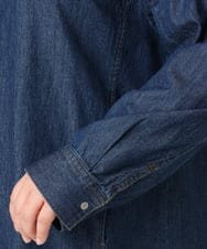 OLEDD10129 eur3(エウルキューブ) 【WEB先行販売】【大きいサイズ】デニムフーディ―シャツチュニック ネイビー(57)