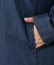 OLEDD10129 eur3(エウルキューブ) 【WEB先行販売】【大きいサイズ】デニムフーディ―シャツチュニック ネイビー(57)