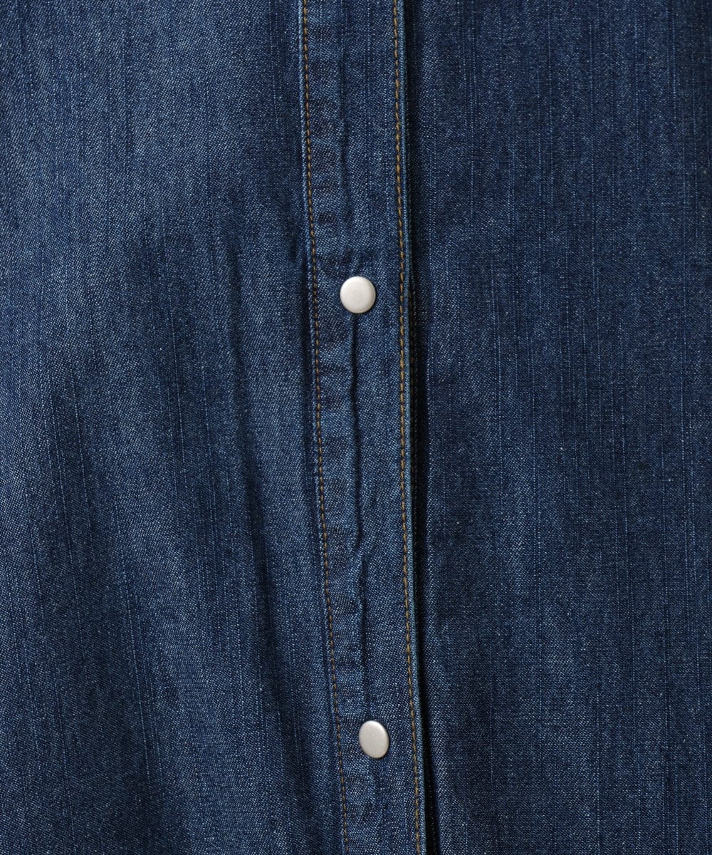 OLEDD10129 eur3(エウルキューブ) 【WEB先行販売】【大きいサイズ】デニムフーディ―シャツチュニック ネイビー(57)