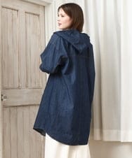 OLEDD10129 eur3(エウルキューブ) 【WEB先行販売】【大きいサイズ】デニムフーディ―シャツチュニック ネイビー(57)