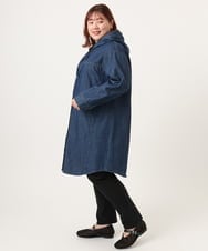 OLEDD10129 eur3(エウルキューブ) 【WEB先行販売】【大きいサイズ】デニムフーディ―シャツチュニック ネイビー(57)