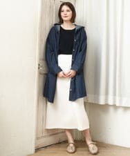 OLEDD10129 eur3(エウルキューブ) 【WEB先行販売】【大きいサイズ】デニムフーディ―シャツチュニック ネイビー(57)