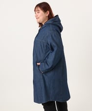 OLEDD10129 eur3(エウルキューブ) 【WEB先行販売】【大きいサイズ】デニムフーディ―シャツチュニック ネイビー(57)