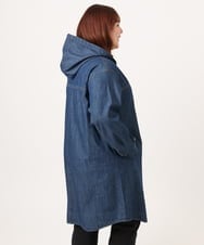 OLEDD10129 eur3(エウルキューブ) 【WEB先行販売】【大きいサイズ】デニムフーディ―シャツチュニック ネイビー(57)