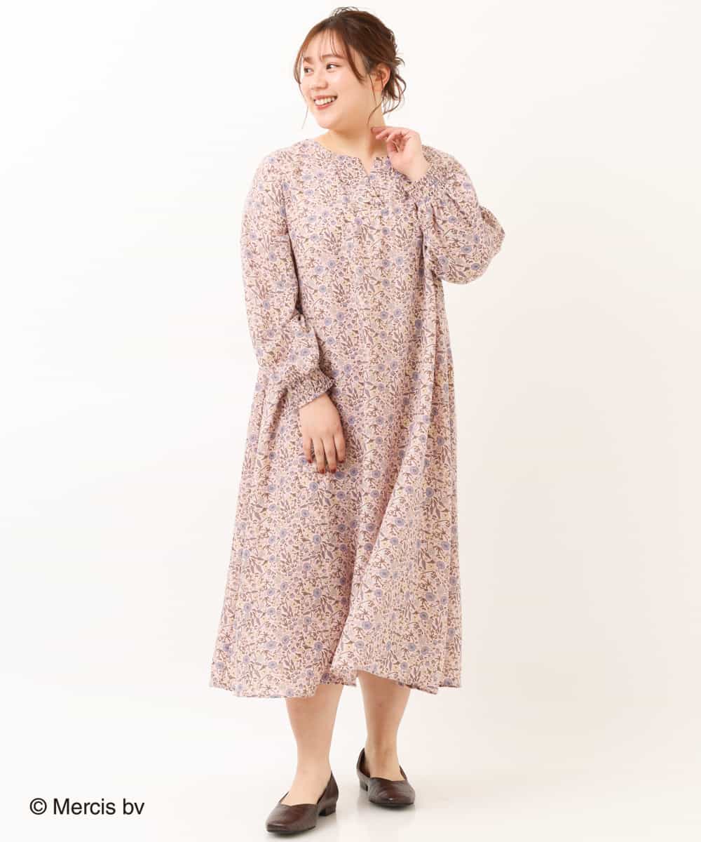 OLEDM05100 eur3(エウルキューブ) 【miffy×eur3】【大きいサイズ】ミッフィープリントワンピース ピンク(01)