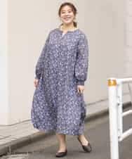 OLEDM05100 eur3(エウルキューブ) 【miffy×eur3】【大きいサイズ】ミッフィープリントワンピース ネイビー(57)