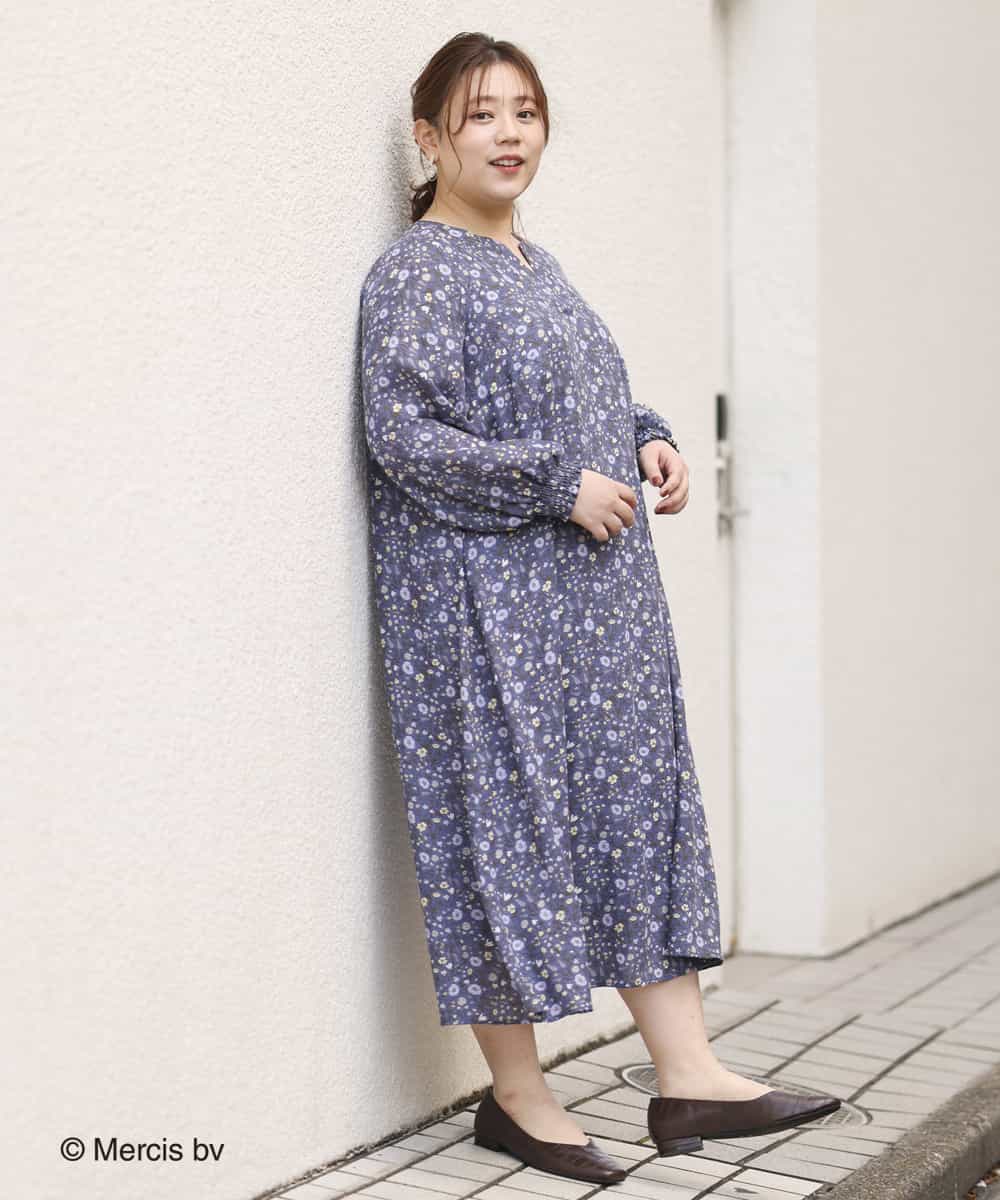 OLEDM05100 eur3(エウルキューブ) 【miffy×eur3】【大きいサイズ】ミッフィープリントワンピース ネイビー(57)