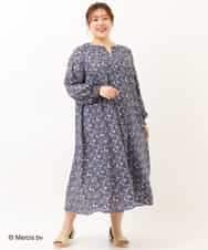 OLEDM05100 eur3(エウルキューブ) 【miffy×eur3】【大きいサイズ】ミッフィープリントワンピース ネイビー(57)