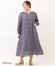 OLEDM05100 eur3(エウルキューブ) 【miffy×eur3】【大きいサイズ】ミッフィープリントワンピース ネイビー(57)
