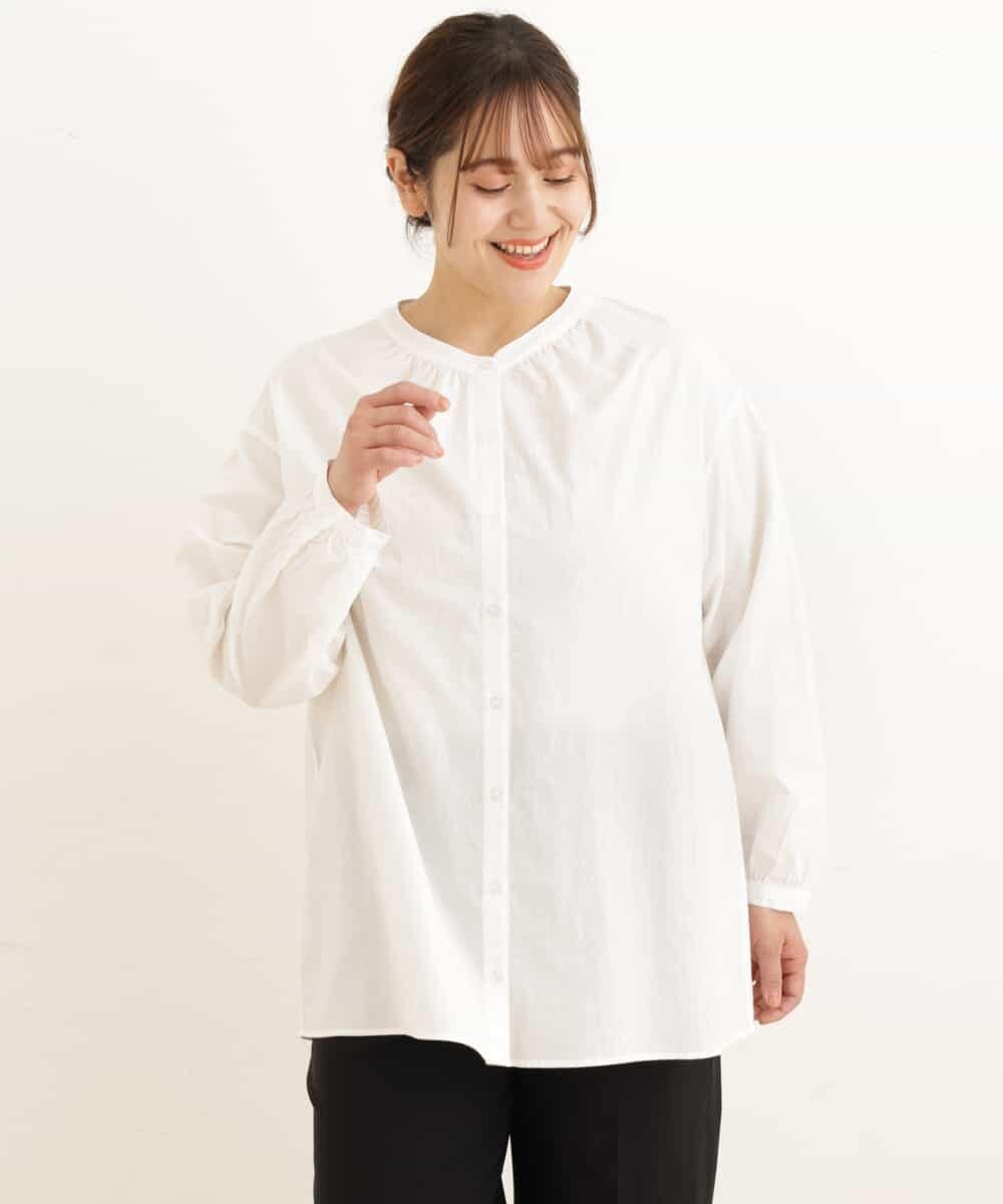 OLEDP02090 eur3(エウルキューブ) 【大きいサイズ】2WAYレース襟付きブラウス アイボリー(80)