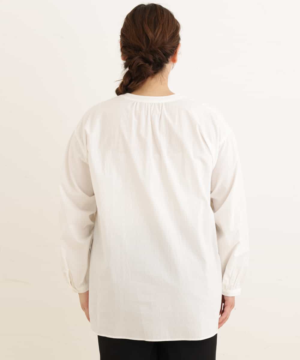 OLEDP02090 eur3(エウルキューブ) 【大きいサイズ】2WAYレース襟付きブラウス アイボリー(80)