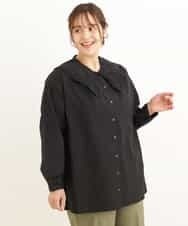 OLEDP02090 eur3(エウルキューブ) 【大きいサイズ】2WAYレース襟付きブラウス ブラック(94)