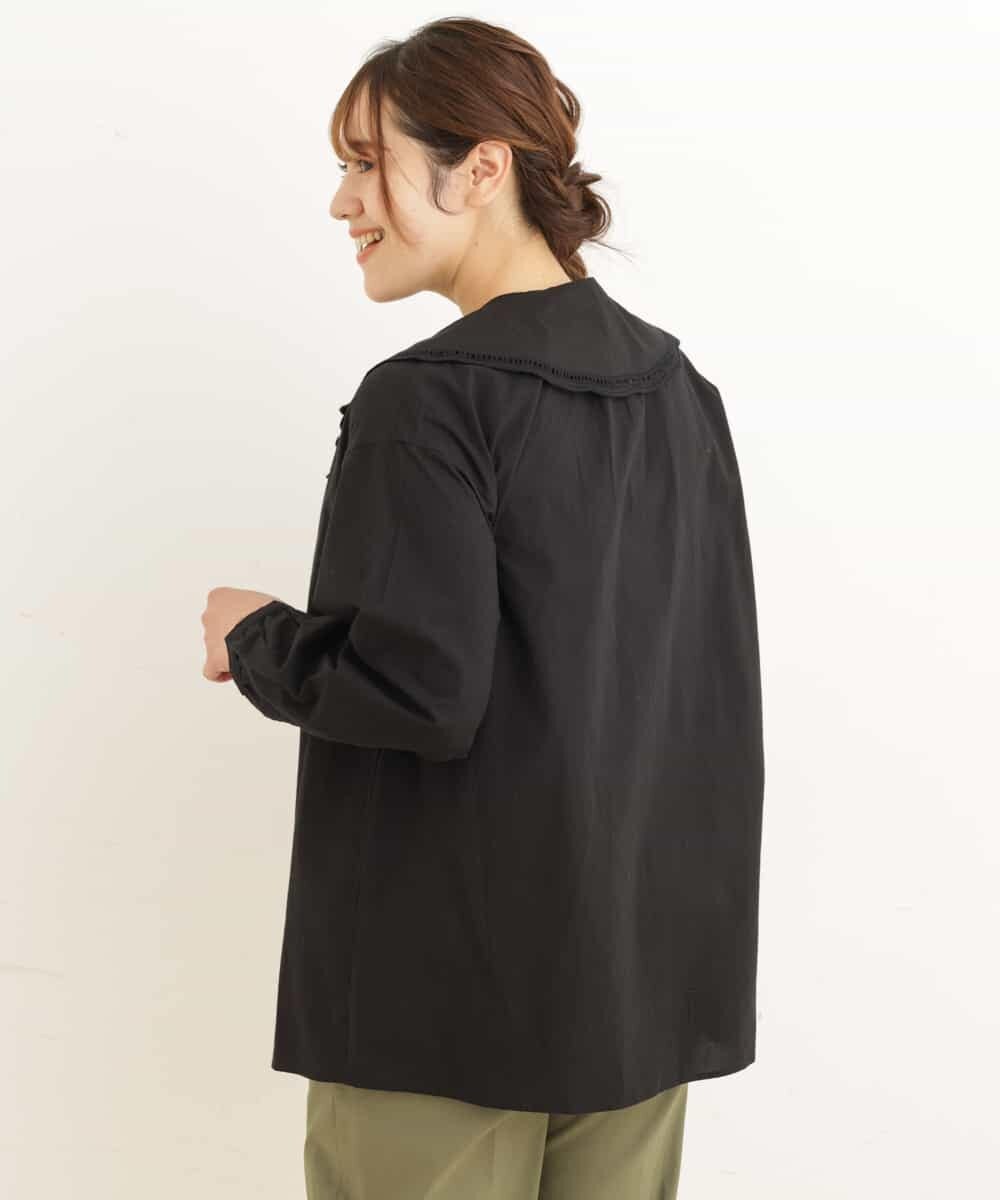 OLEDP02090 eur3(エウルキューブ) 【大きいサイズ】2WAYレース襟付きブラウス ブラック(94)