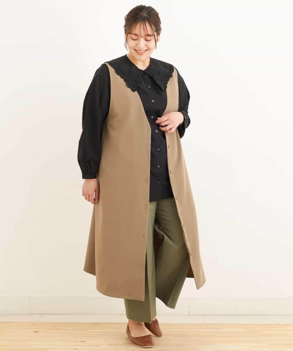 OLEDP02090 eur3(エウルキューブ) 【大きいサイズ】2WAYレース襟付きブラウス ブラック(94)